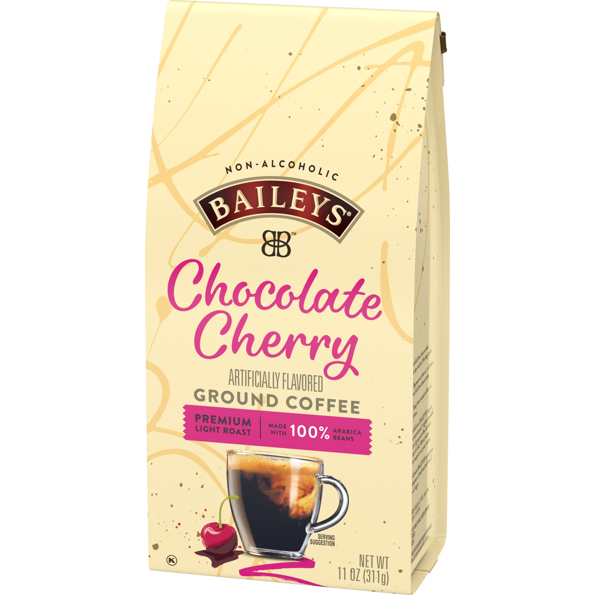 slide 3 of 7, Baileys Non-Alcoholic Chocolate Cherry Light Roast Ground Coffee, 11 oz