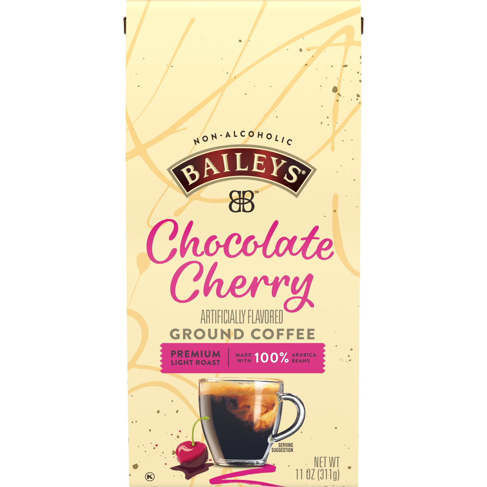 slide 1 of 7, Baileys Non-Alcoholic Chocolate Cherry Light Roast Ground Coffee, 11 oz