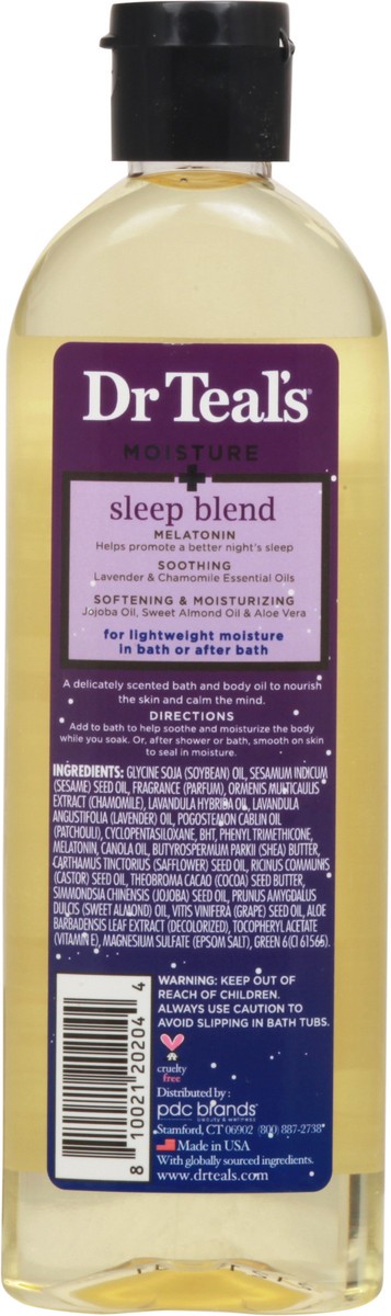 slide 4 of 12, Dr. Teal's Moisturizing Sleep Blend Bath & Body Oil 8.8 fl oz, 8.8 fl oz