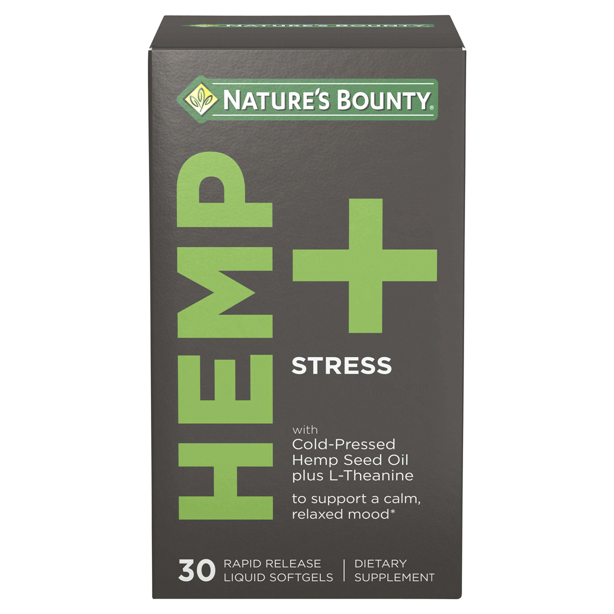 slide 1 of 1, Nature's Bounty, Hemp Plus Stress Rapid Release Liquid Softgels, 30 ct