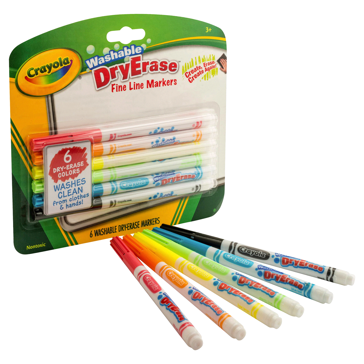 slide 2 of 4, Crayola Dry Erase Markers Fine Line Washable, 6 ct