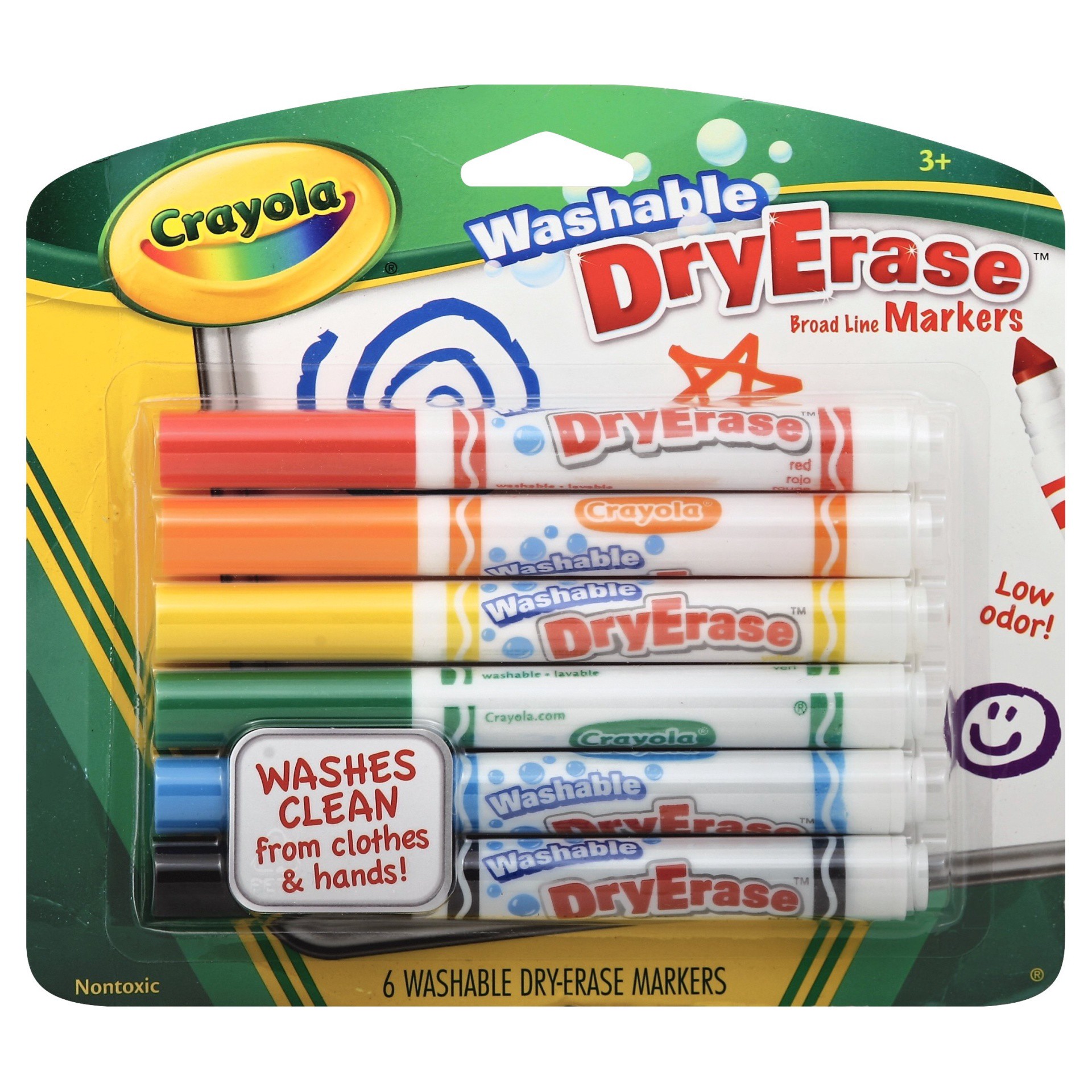 slide 1 of 4, Crayola Dry Erase Markers Fine Line Washable, 6 ct