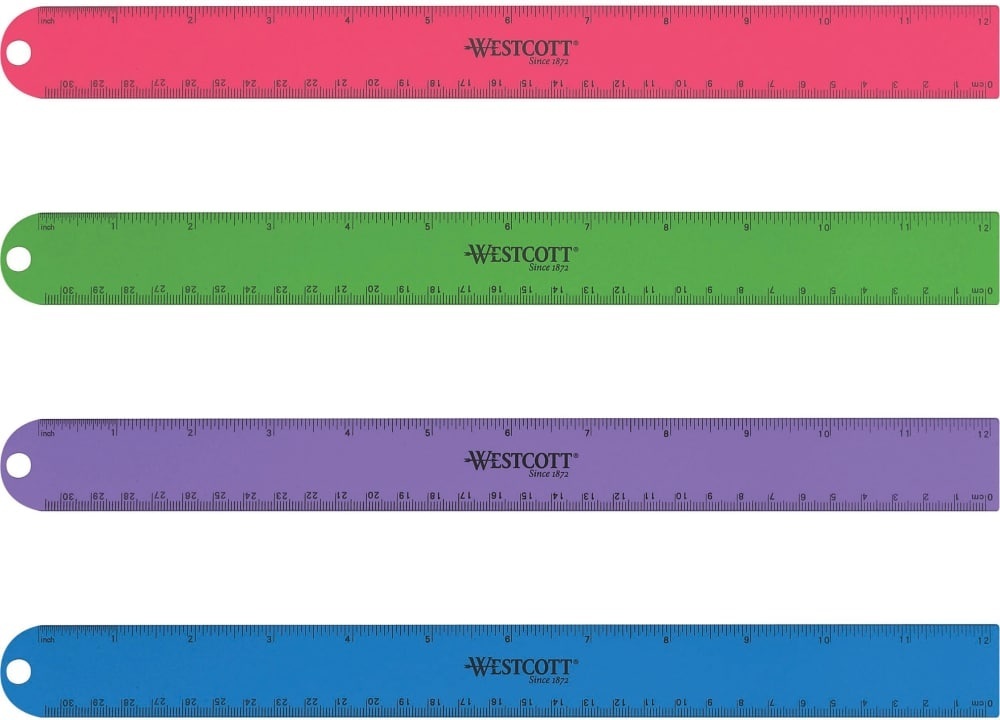 slide 1 of 1, Westcott Aluminum 12-Inch Ruler, 12 in