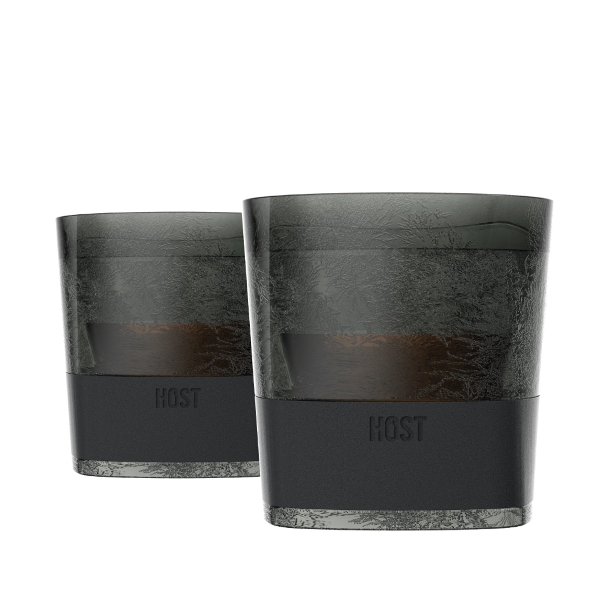 slide 1 of 5, Host Freeze Cooling Cups for Whiskey, Bourbon, and Scotch, Plastic Freezer Gel Chiller Double Wall Tumblers Set of 2, Smoke, 1 ct