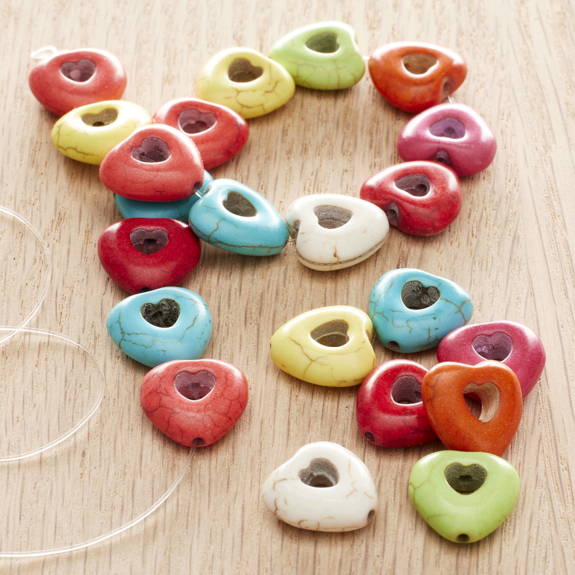 slide 2 of 3, Reconstituted Stone Heart Beads, 15mm By Bead Landing, 15mm