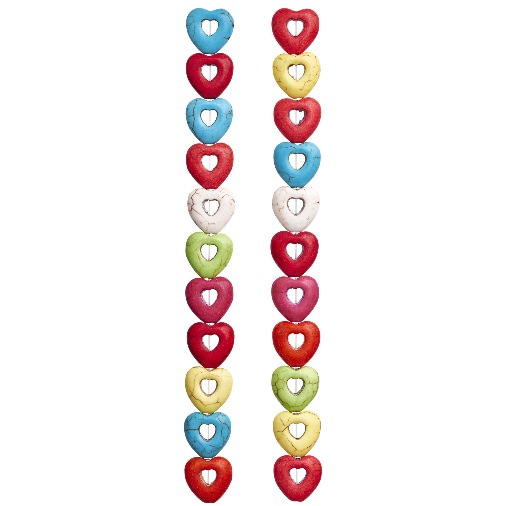 slide 3 of 3, Reconstituted Stone Heart Beads, 15mm By Bead Landing, 15mm