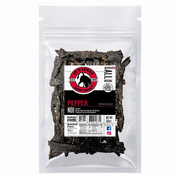 slide 1 of 1, It's Jerky, Pepper Beef Jerky, 