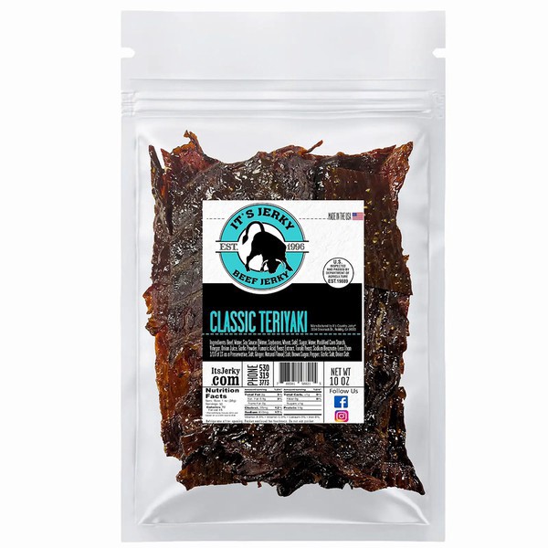 slide 1 of 1, It's Jerky, Teriyaki Beef Jerky, 10 oz