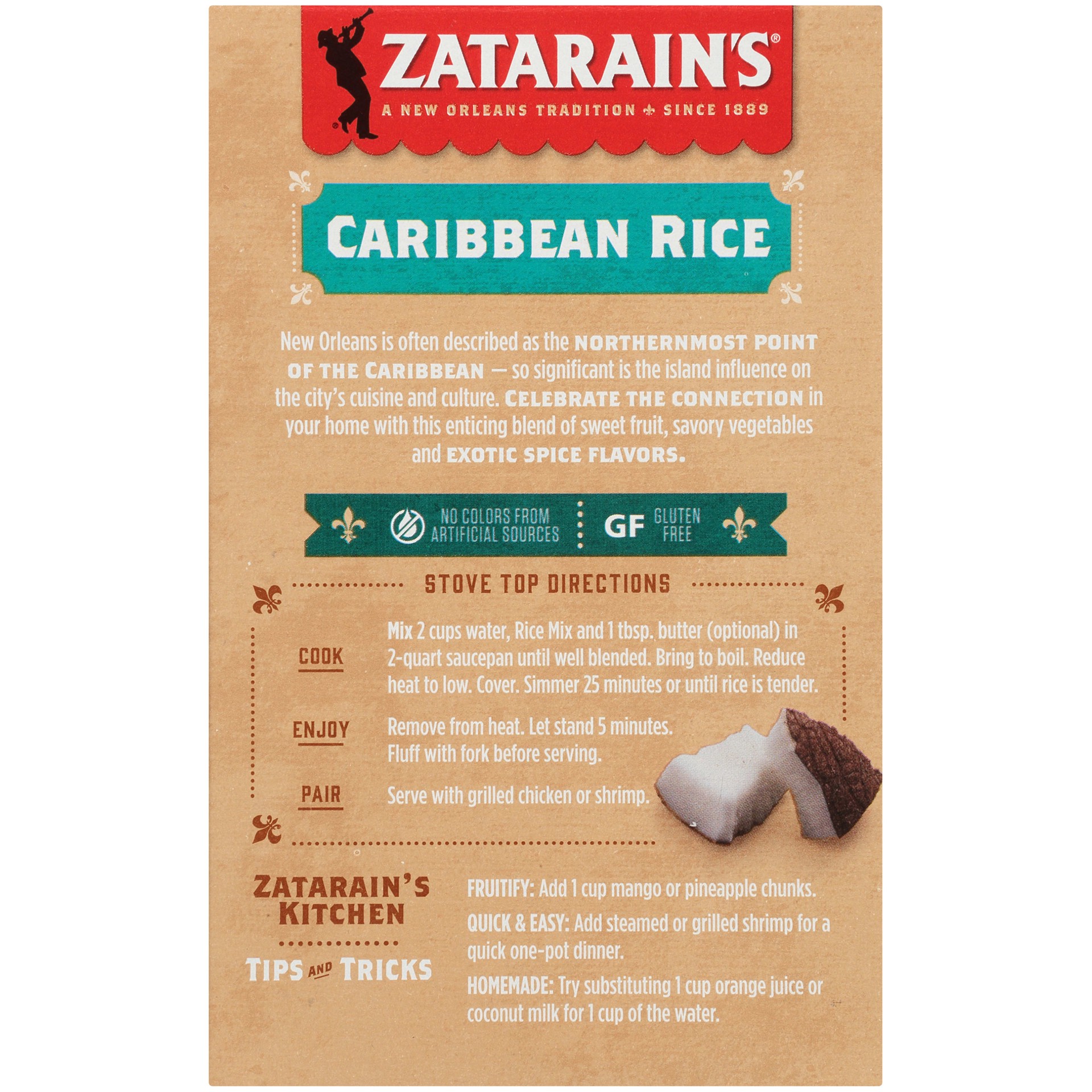 slide 5 of 5, Zatarain's Caribbean Rice, 6 oz