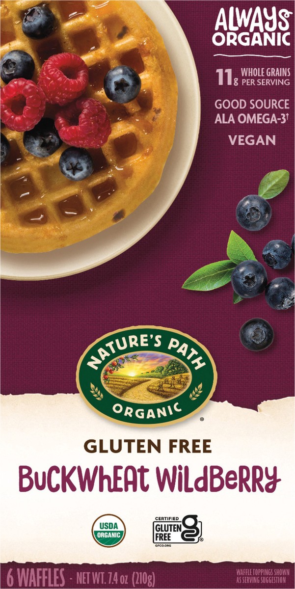 slide 3 of 3, Nature's Path Organic Wildberry Buckwheat Waffles 7oz Box, 7.4 oz