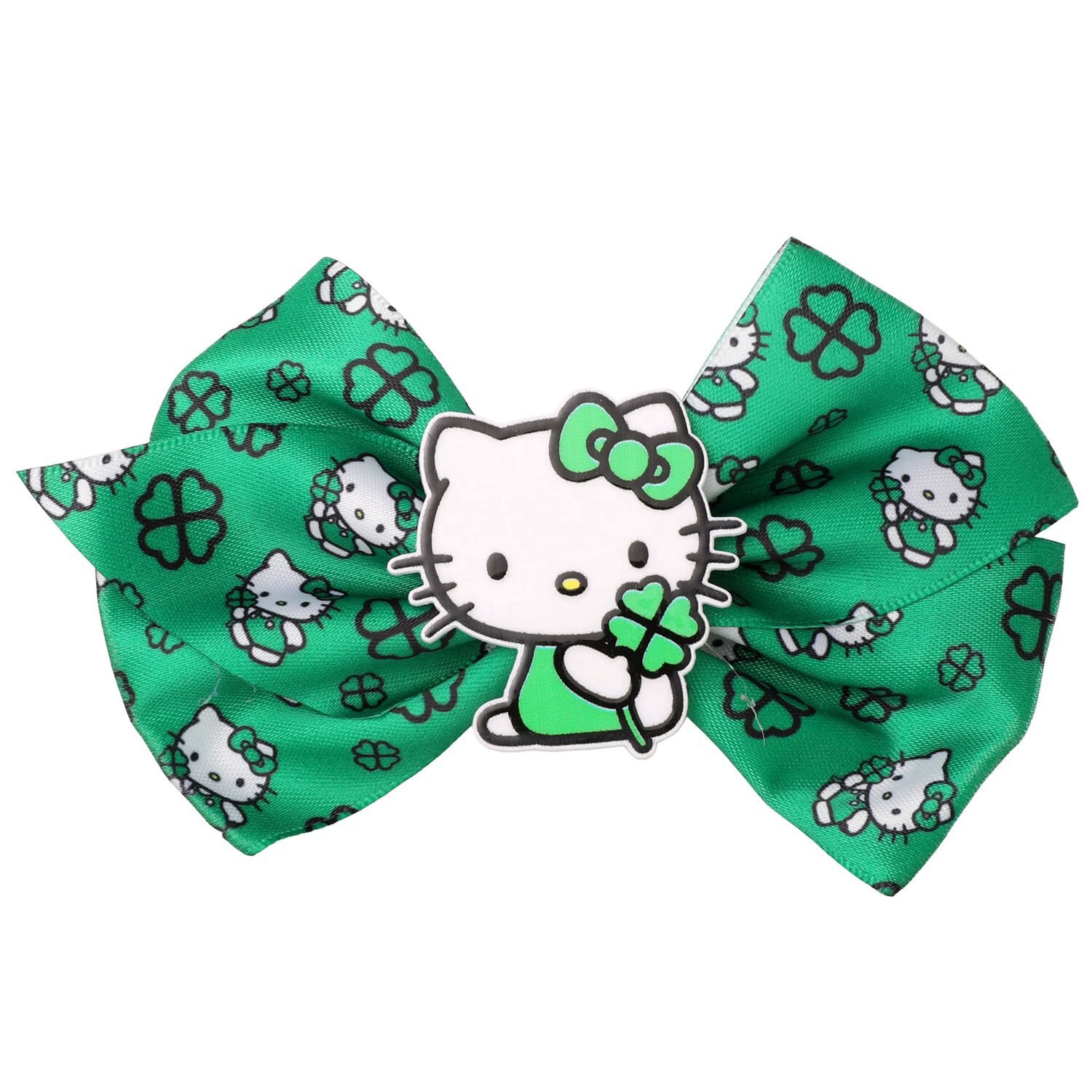 slide 3 of 3, Hello Kitty St. Patrick's Day Hair Bow, Green, 1 ct
