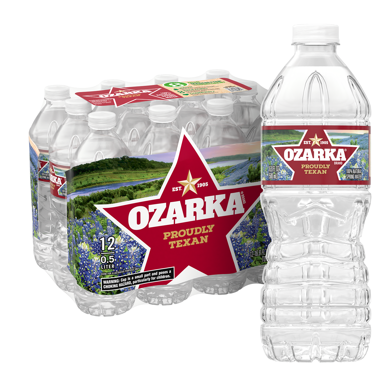 slide 5 of 5, OZARKA Brand 100% Natural Spring Water, (Pack of 12) - 16.9 fl oz, 12 ct; 16.9 fl oz