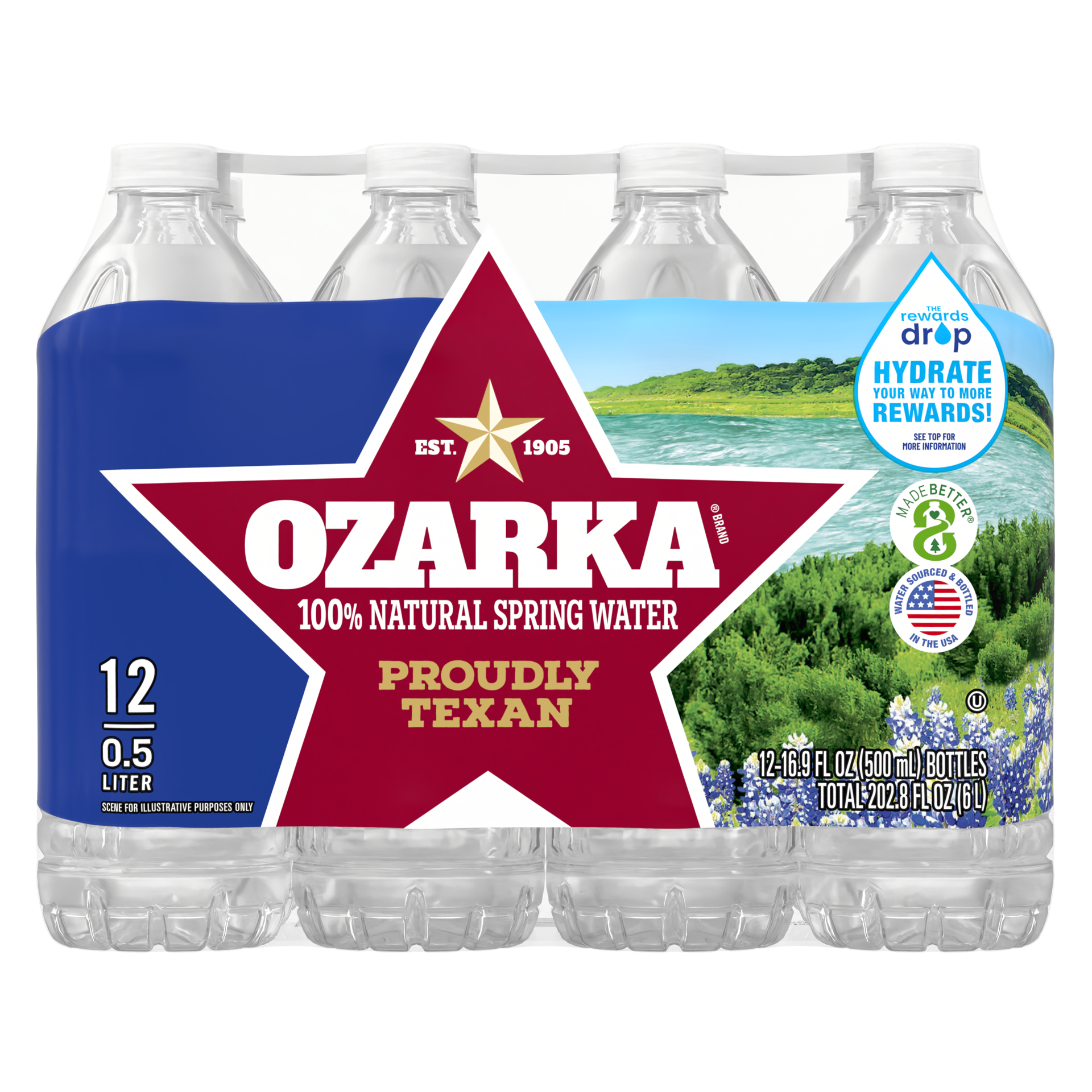 slide 3 of 5, OZARKA Brand 100% Natural Spring Water, (Pack of 12) - 16.9 fl oz, 12 ct; 16.9 fl oz