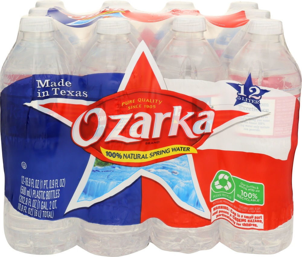 slide 1 of 1, Ozarka Natural Spring Water Bottles, 12 ct; 16.9 fl oz