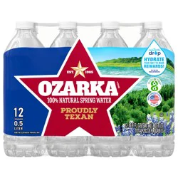 OZARKA Brand 100% Natural Spring Water, 16.9-ounce plastic bottles (Pack of 12)