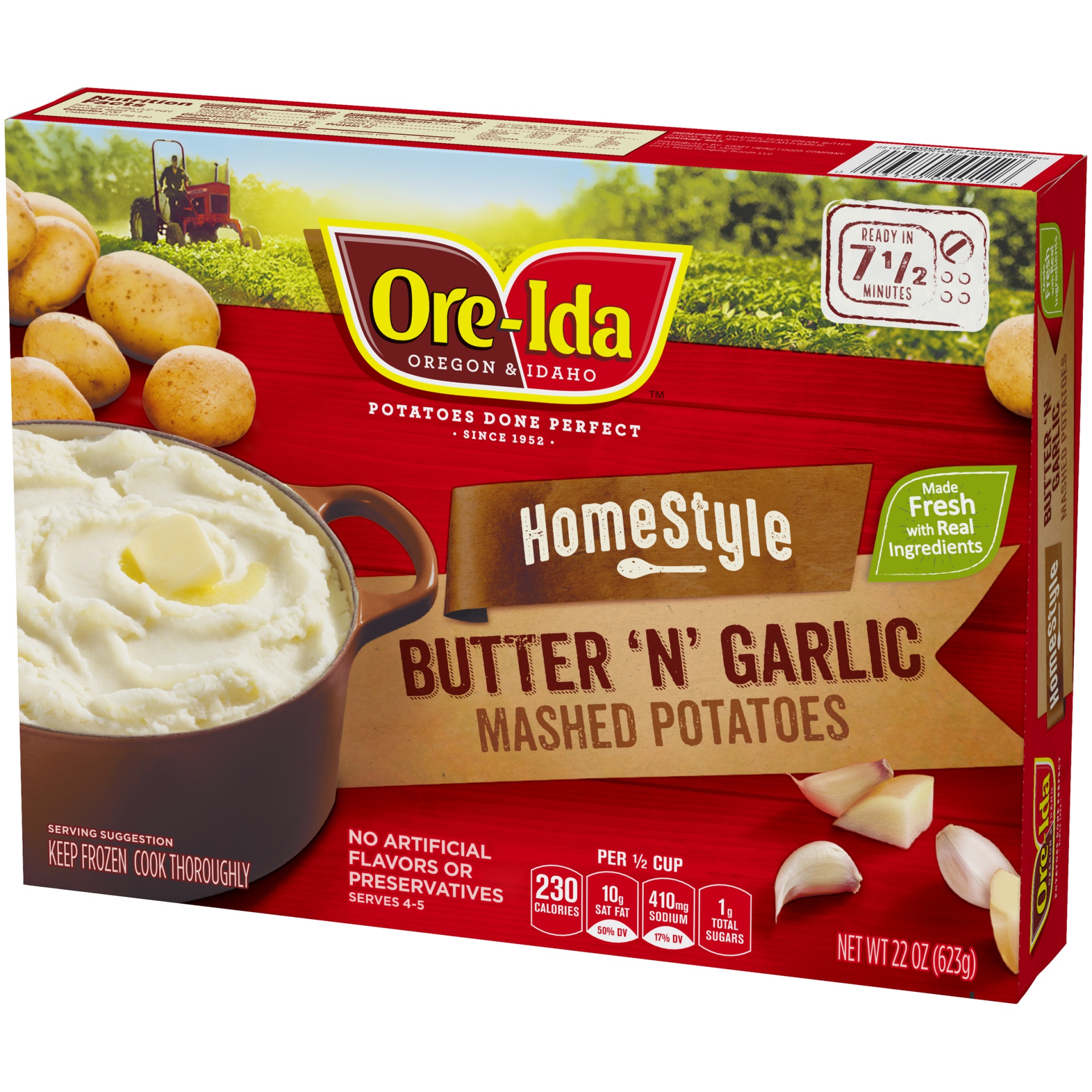 Ore ida home style butter n garlic mashed potatoes frozen side dish 22