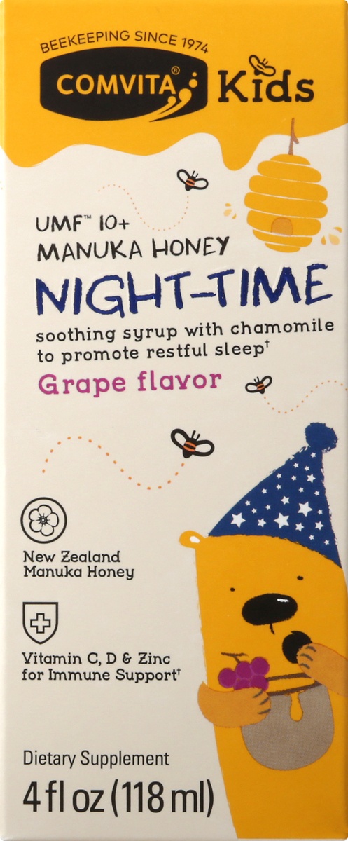 slide 9 of 10, Comvita Kids Soothe Manuka Honey Night Syrup, 4 oz