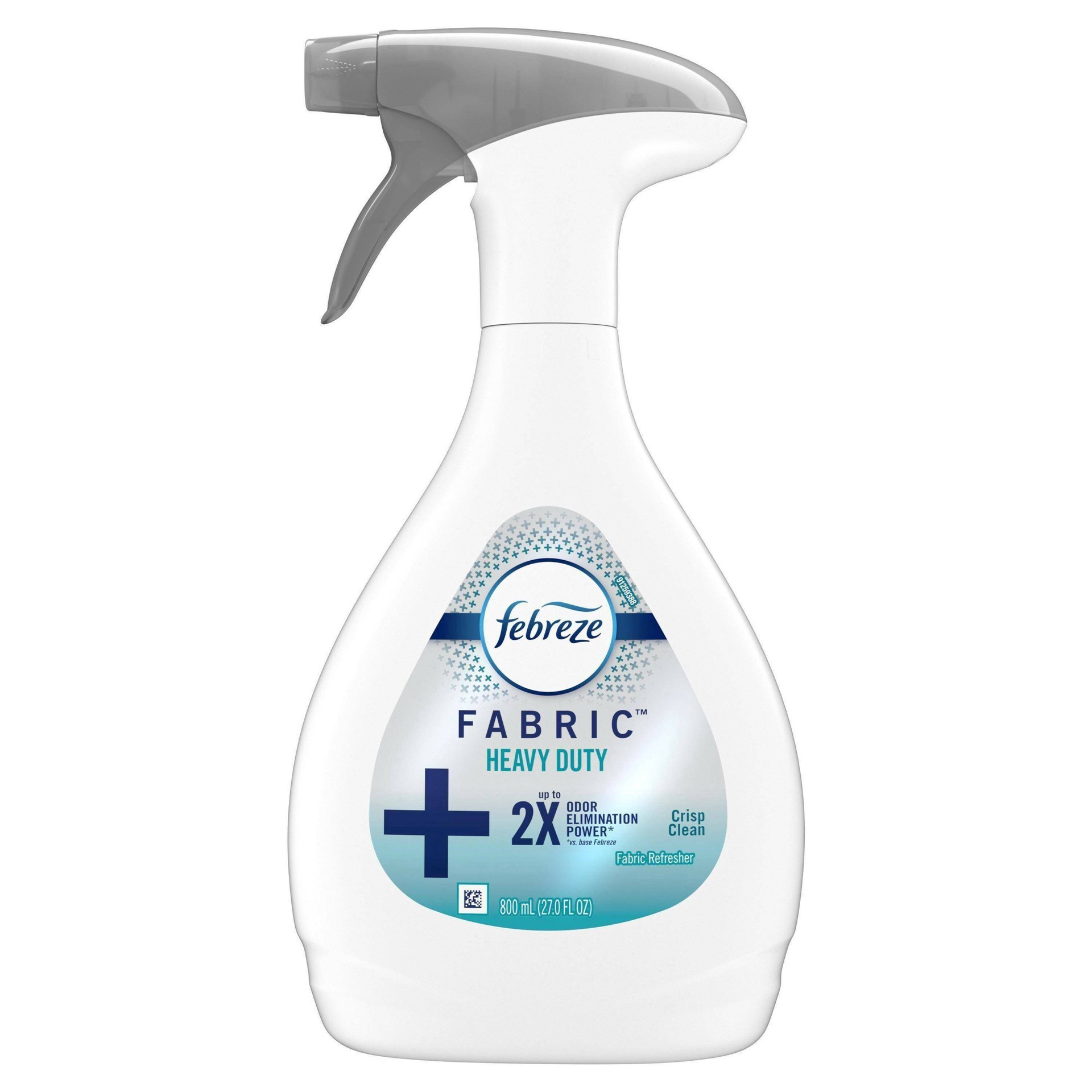 slide 8 of 13, Febreze Heavy Duty Odor-Eliminating Fabric Refresher, Crisp Clean, 27 fl oz, 27 fl oz