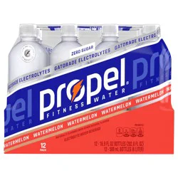 Propel Electrolyte Water Beverage, Zero Sugar, Watermelon, 12 Pack