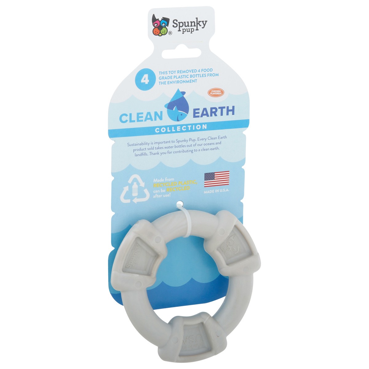 slide 10 of 11, Spunky Pup Dog Toy Clean Earth Recycled Rign, 1 ct