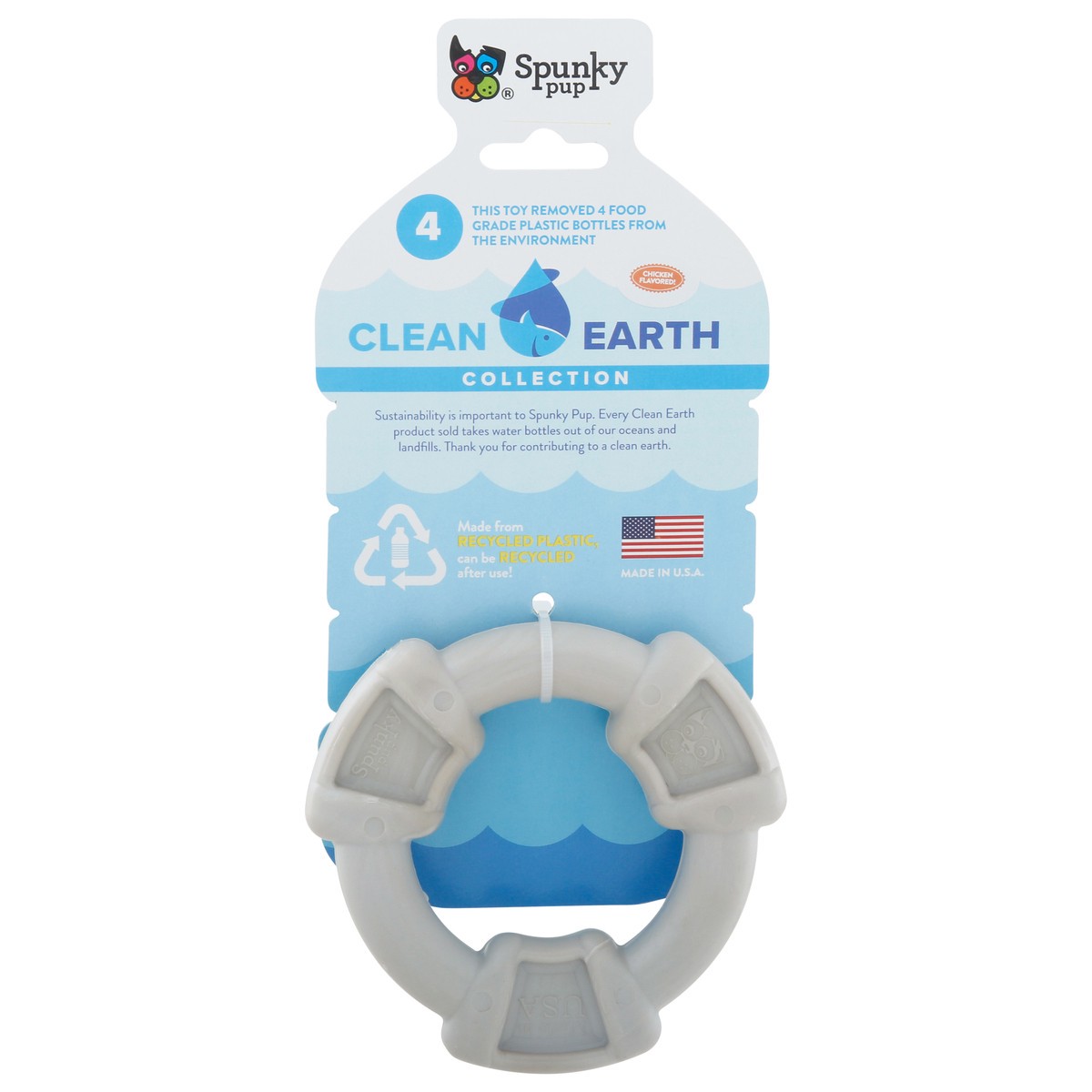 slide 8 of 11, Spunky Pup Dog Toy Clean Earth Recycled Rign, 1 ct