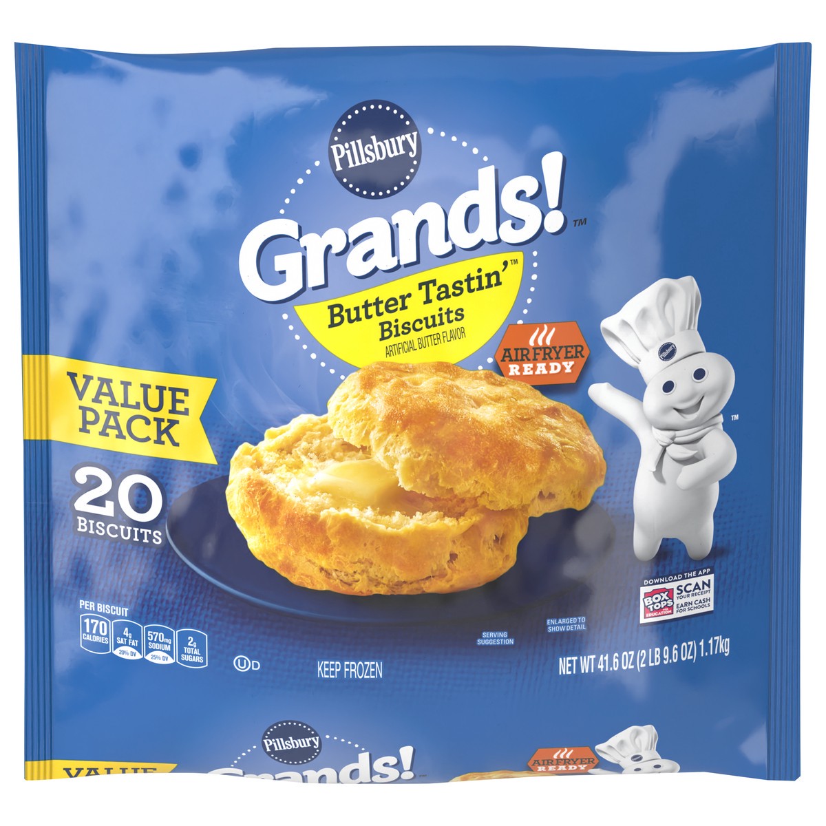 slide 4 of 15, Grands! Butter Tastin' Frozen Biscuits, Value Pack, 20 ct., 41.6 oz., 20 ct