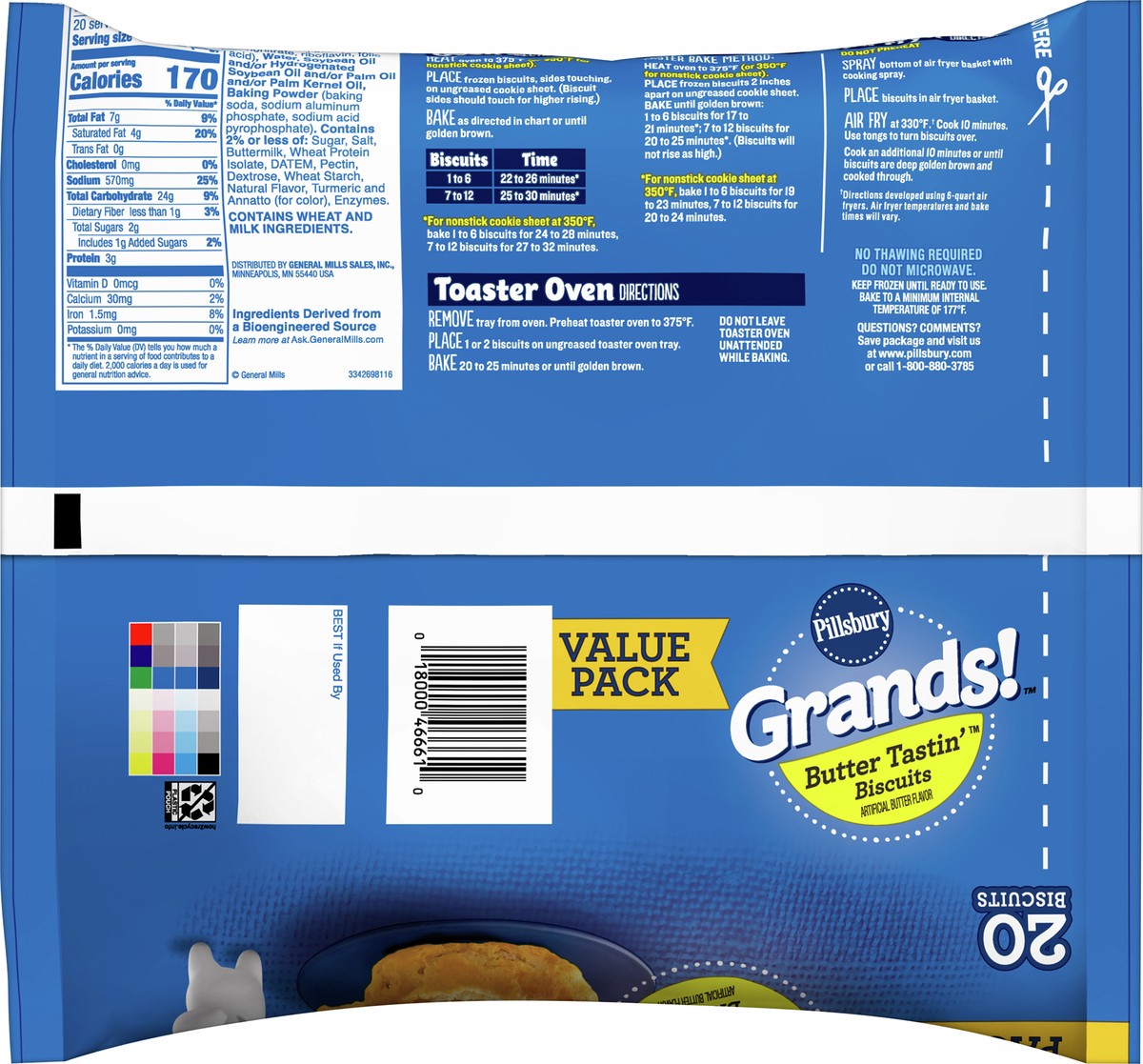 slide 15 of 15, Grands! Butter Tastin' Frozen Biscuits, Value Pack, 20 ct., 41.6 oz., 20 ct