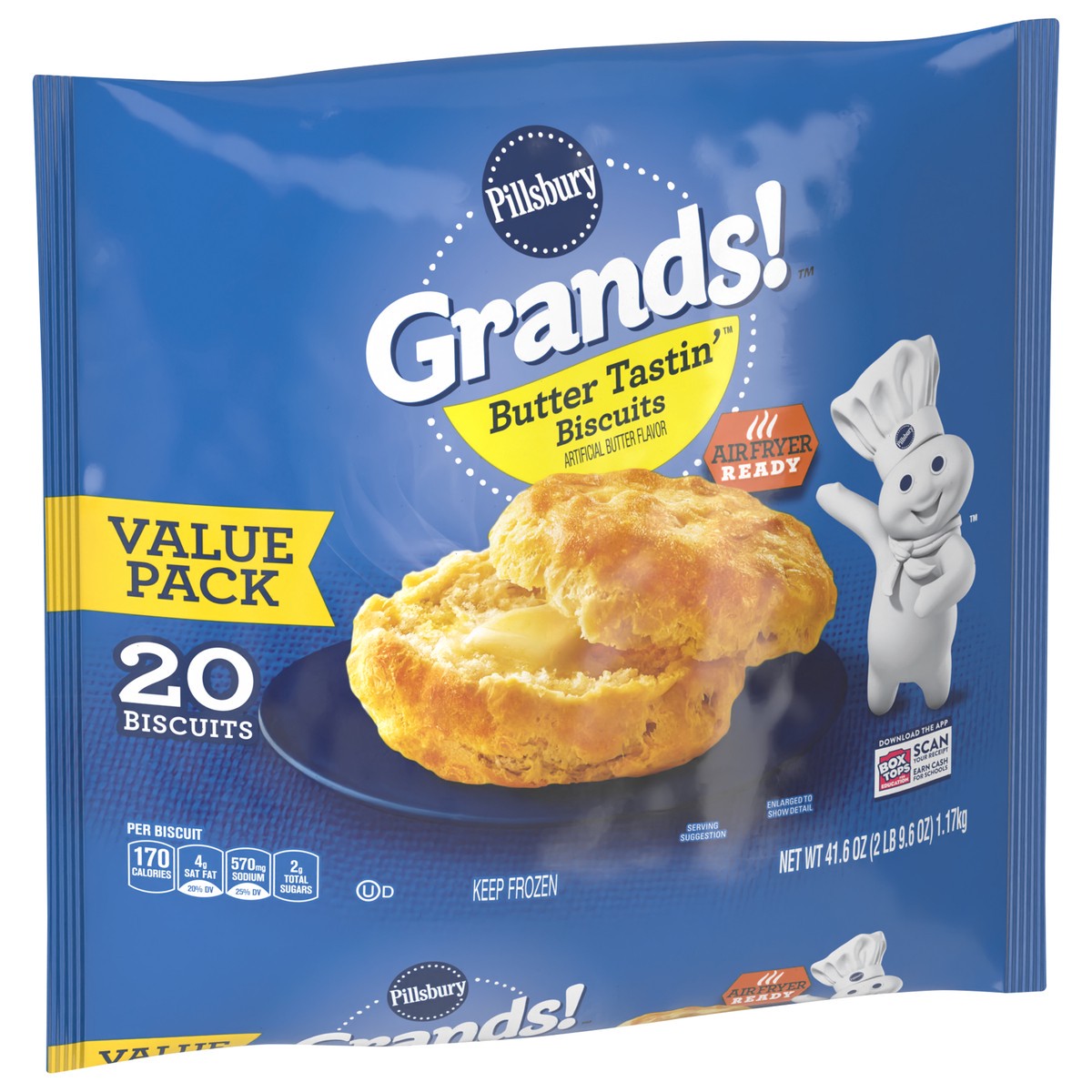 slide 10 of 15, Grands! Butter Tastin' Frozen Biscuits, Value Pack, 20 ct., 41.6 oz., 20 ct