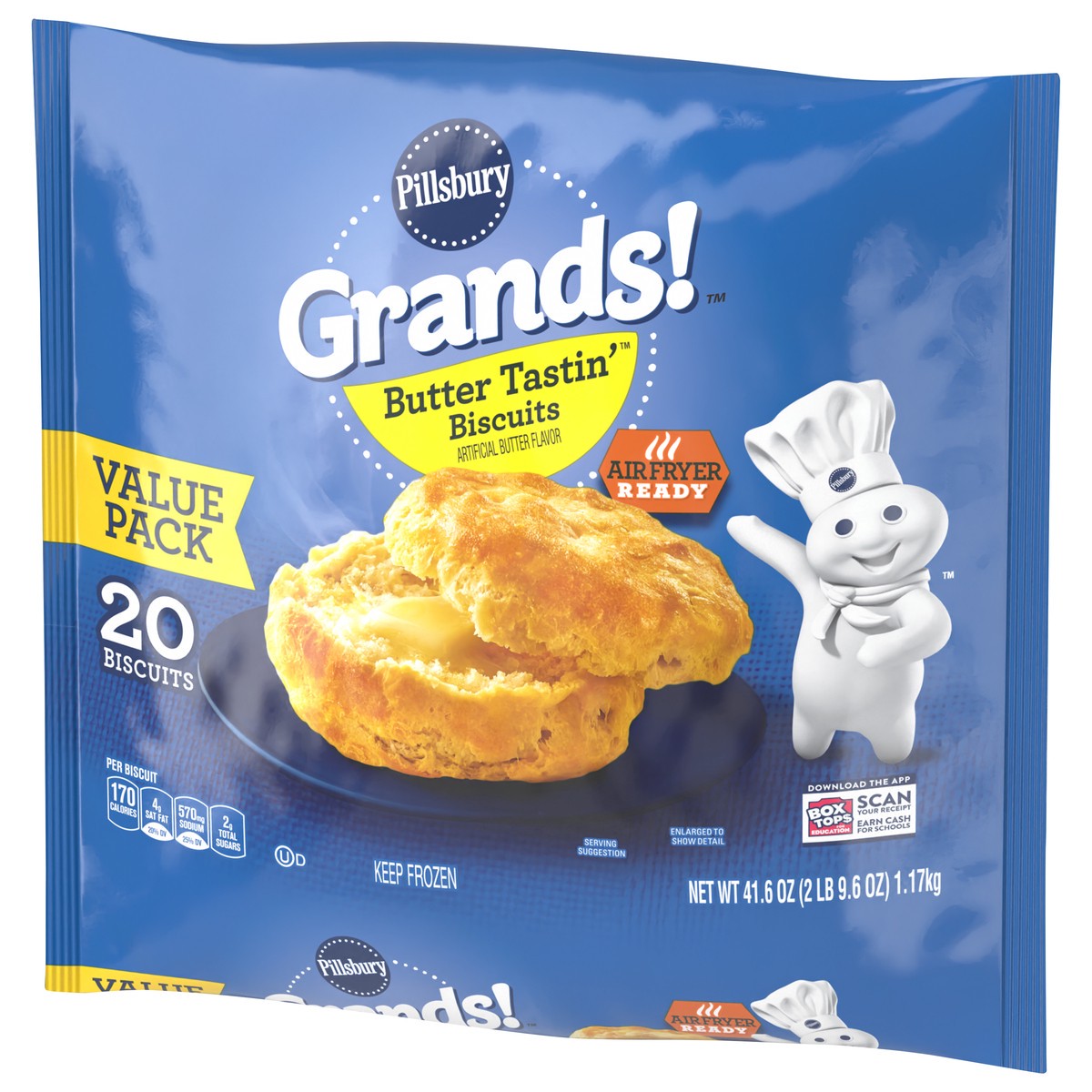 slide 12 of 15, Grands! Butter Tastin' Frozen Biscuits, Value Pack, 20 ct., 41.6 oz., 20 ct