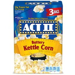 Act II Buttery Kettle Corn Microwave Popcorn, 2.75 oz., 3-Count Bags