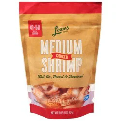 Lowes Foods 41/50 Cooked Tail-On Peeled & Deveined Medium Shrimp