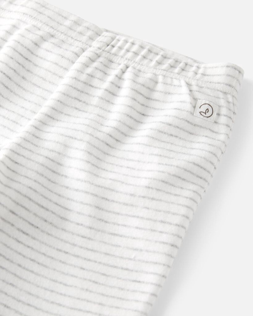 slide 3 of 3, Littleplanet Baby 2-Pack Organic Cotton Rib Footed Pants Cream, Heather Gray NB, 1 ct