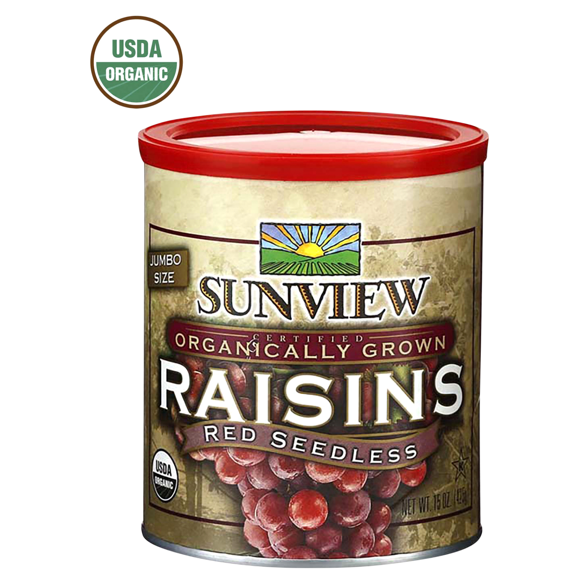 slide 1 of 1, SunView Red Seedless Jumbo Size Raisins, 15 oz