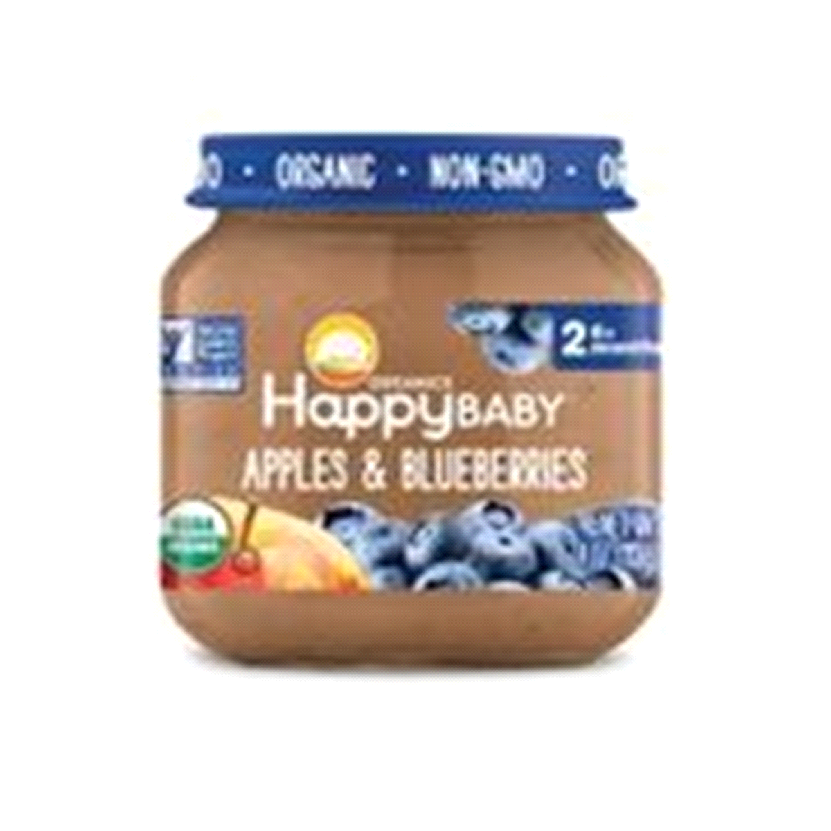 slide 1 of 1, Happy Baby Apples & Blueberries Baby Food Puree, 4 oz