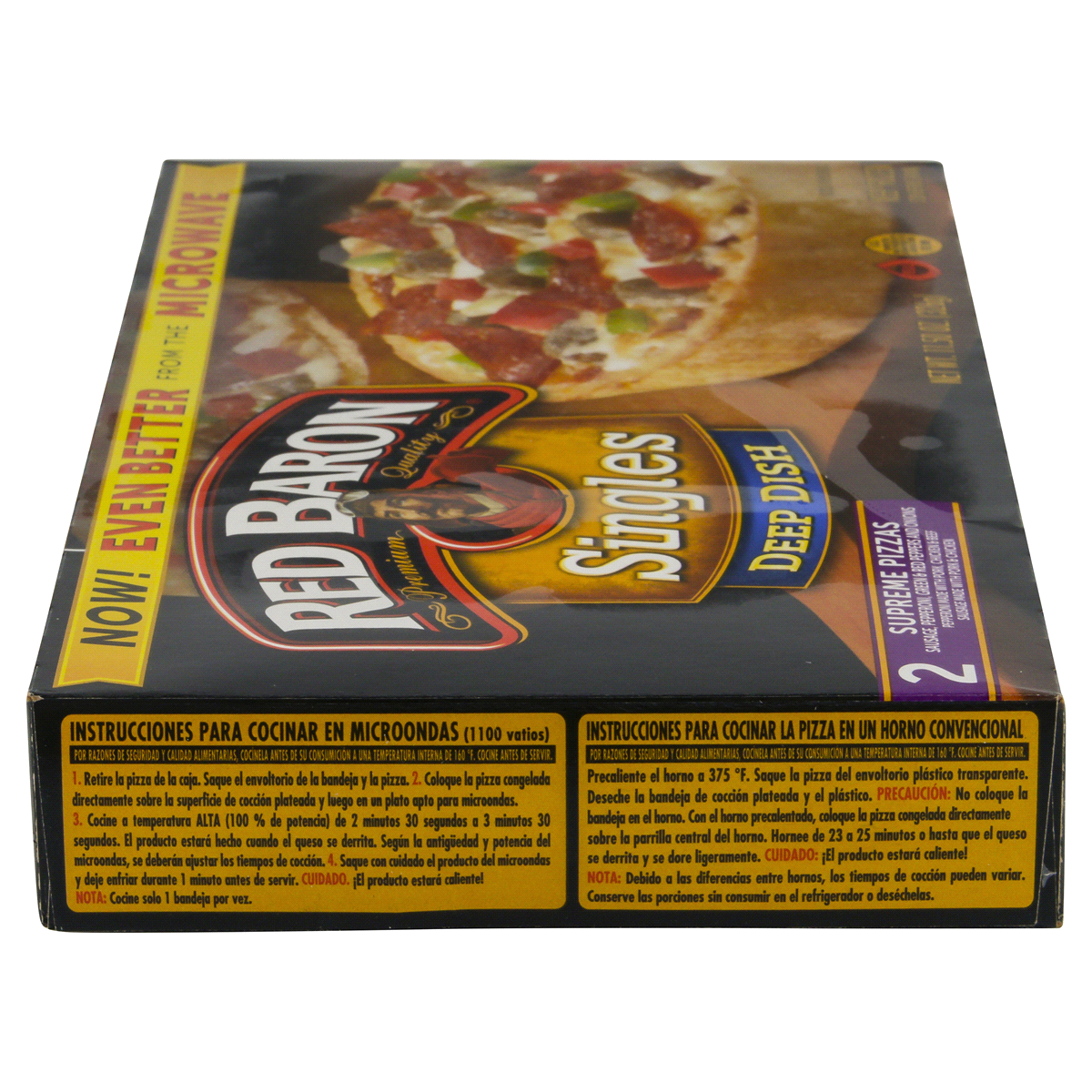 slide 3 of 6, Red Baron Singles Deep Dish Supreme Pizza, 2 ct; 12 oz