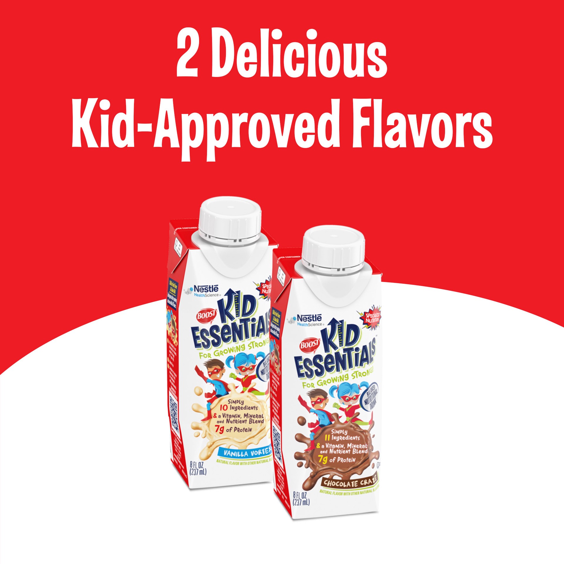 slide 3 of 5, BOOST Kid Essentials Balanced Nutritional Drink for Children, Chocolate Craze, 8 fl oz (Pack of 4), 32 fl oz