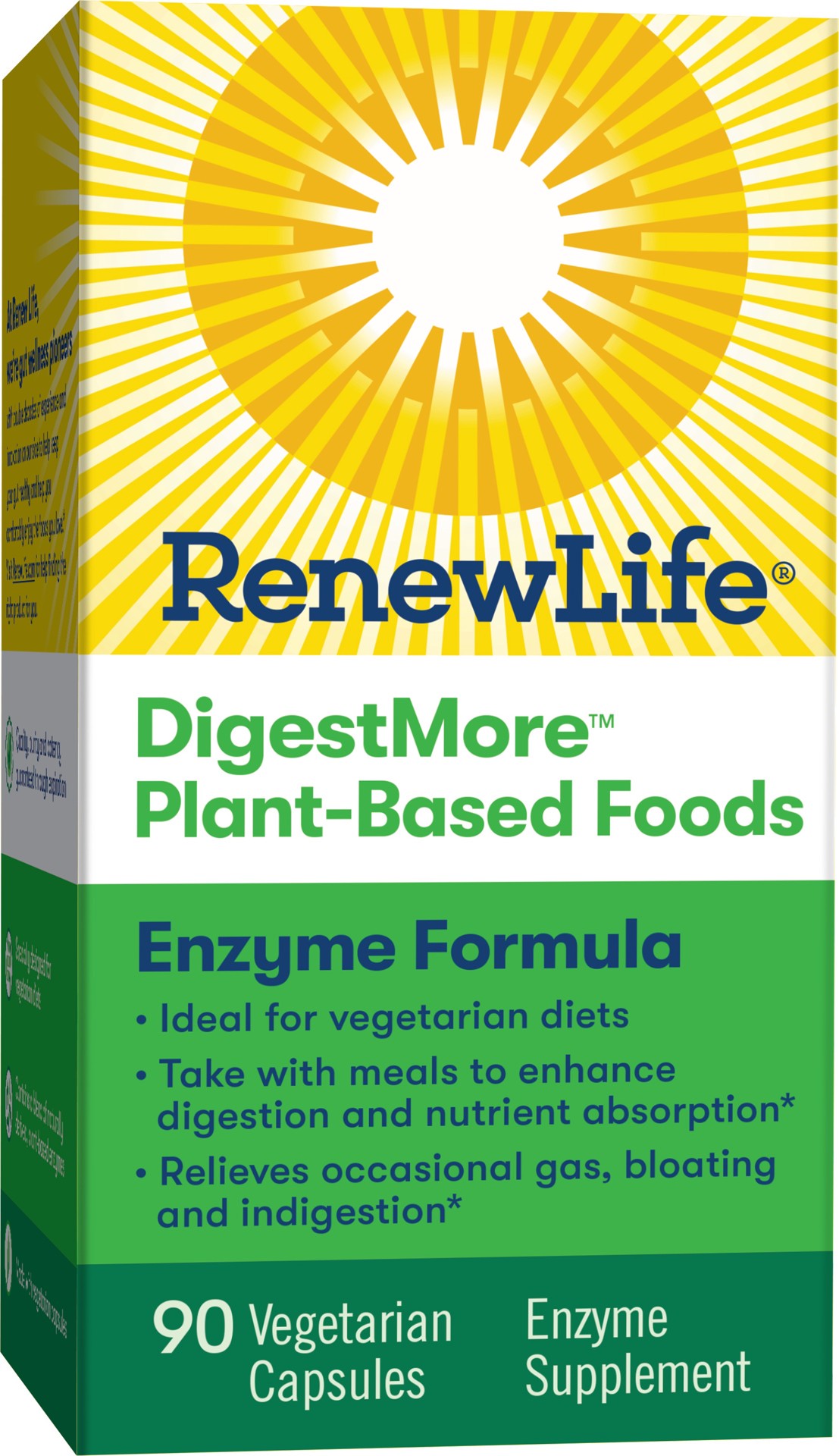 slide 5 of 5, Renew Life Adult Digestive Enzyme - DigestMore™ Plant-Based Foods Enzyme Formula - Enzyme Supplement - 90 Vegetarian Capsules, 90 ct