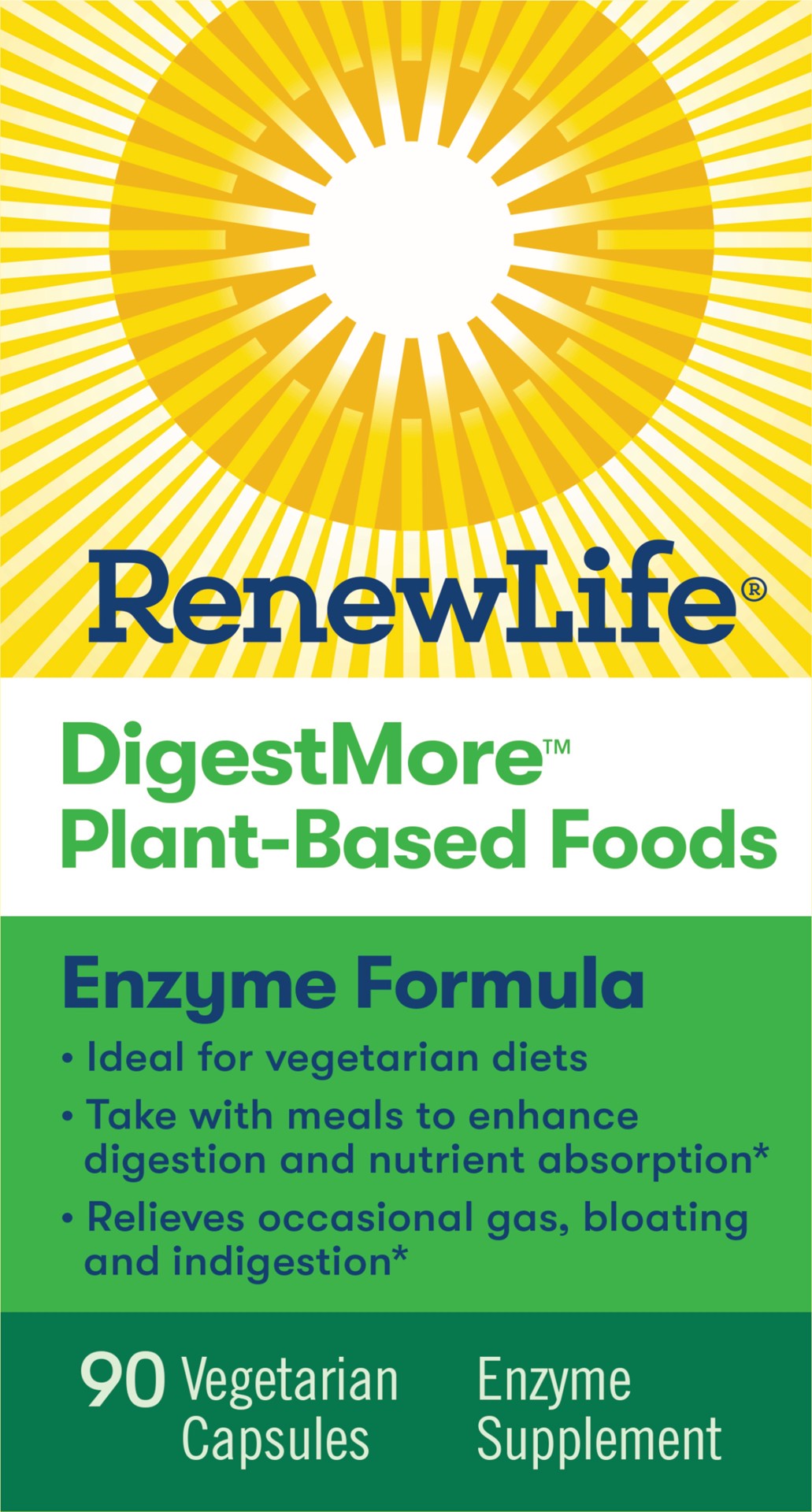 slide 1 of 5, Renew Life Adult Digestive Enzyme - DigestMore™ Plant-Based Foods Enzyme Formula - Enzyme Supplement - 90 Vegetarian Capsules, 90 ct