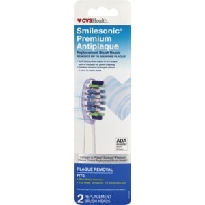 slide 1 of 1, Cvs Health Smilesonic Premium Antiplaque Replacement Brush Heads, 2 Ct, 2 ct