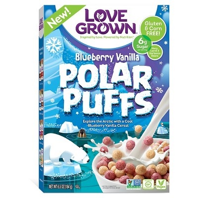 slide 1 of 1, Love Grown Blueberry Vanilla Polar Puffs Cereal, 6.5 oz