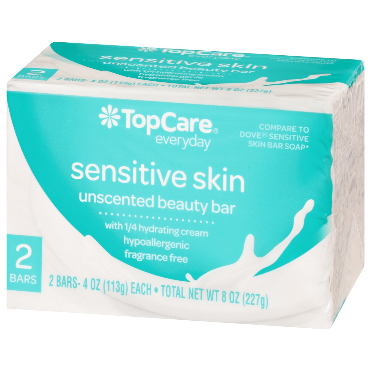 slide 2 of 15, TopCare Everyday Sensitive Skin Unscented Beauty Bar 2 - 4 oz Bars, 2 ct