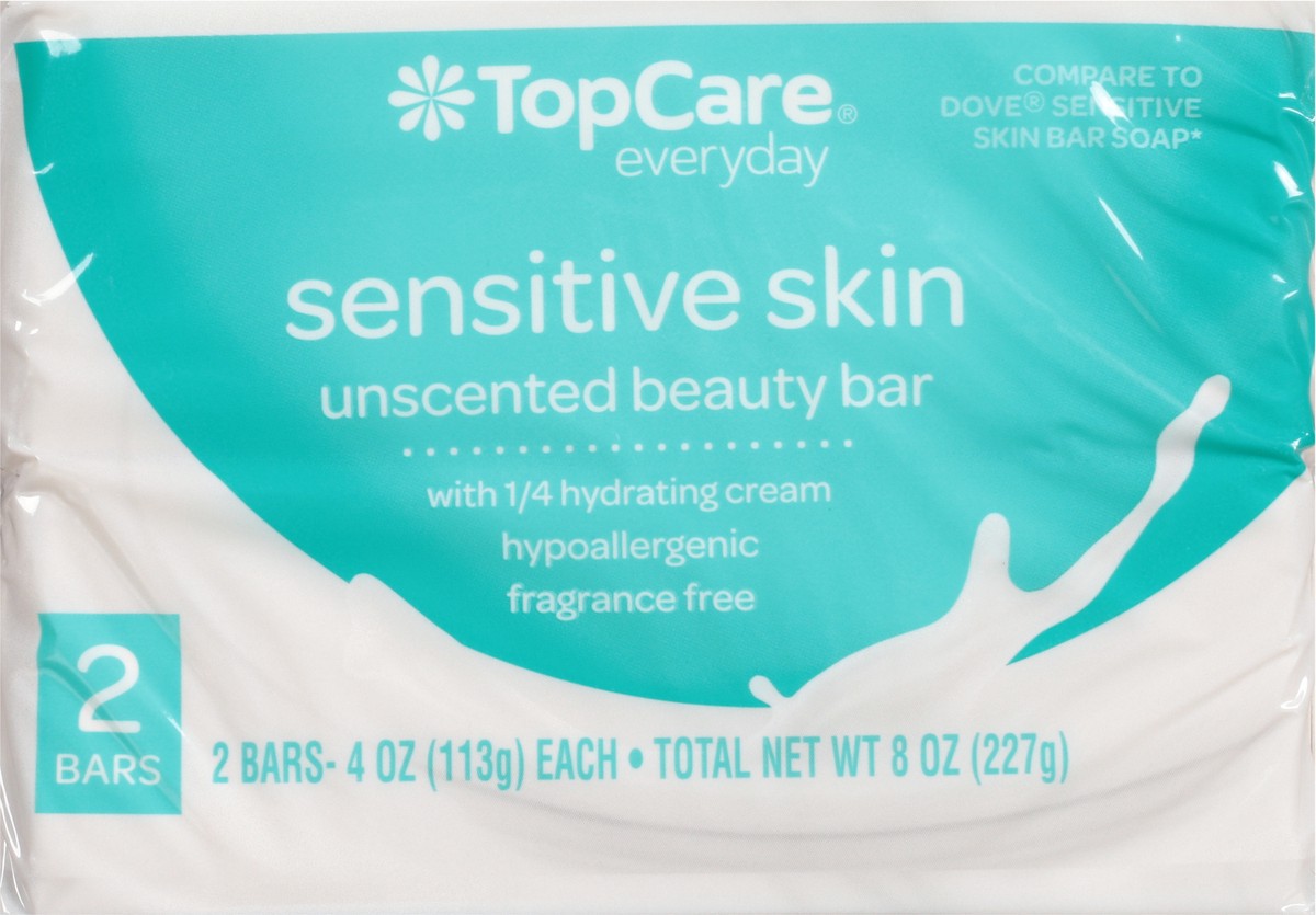 slide 3 of 15, TopCare Everyday Sensitive Skin Unscented Beauty Bar 2 - 4 oz Bars, 2 ct