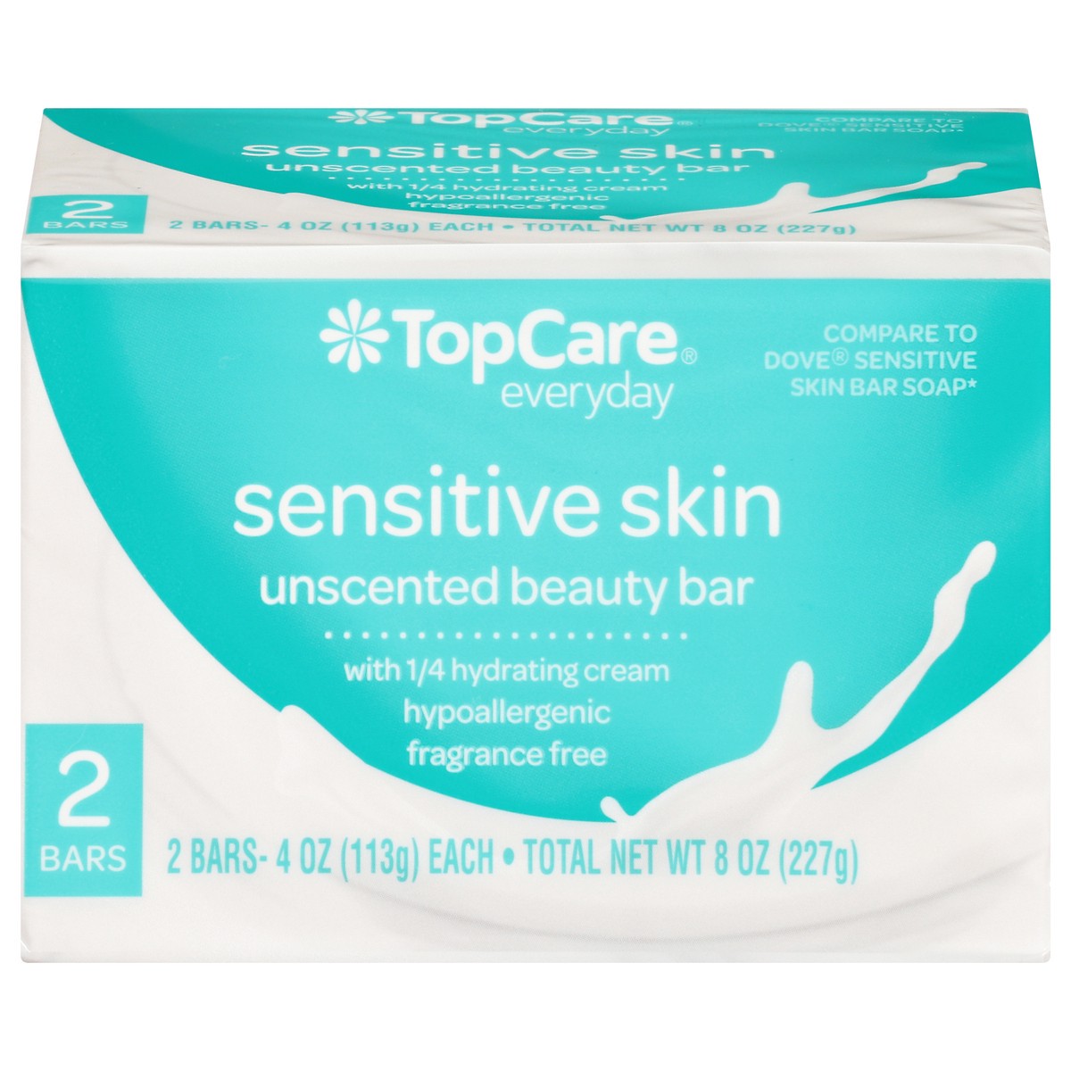 slide 14 of 15, TopCare Everyday Sensitive Skin Unscented Beauty Bar 2 - 4 oz Bars, 2 ct