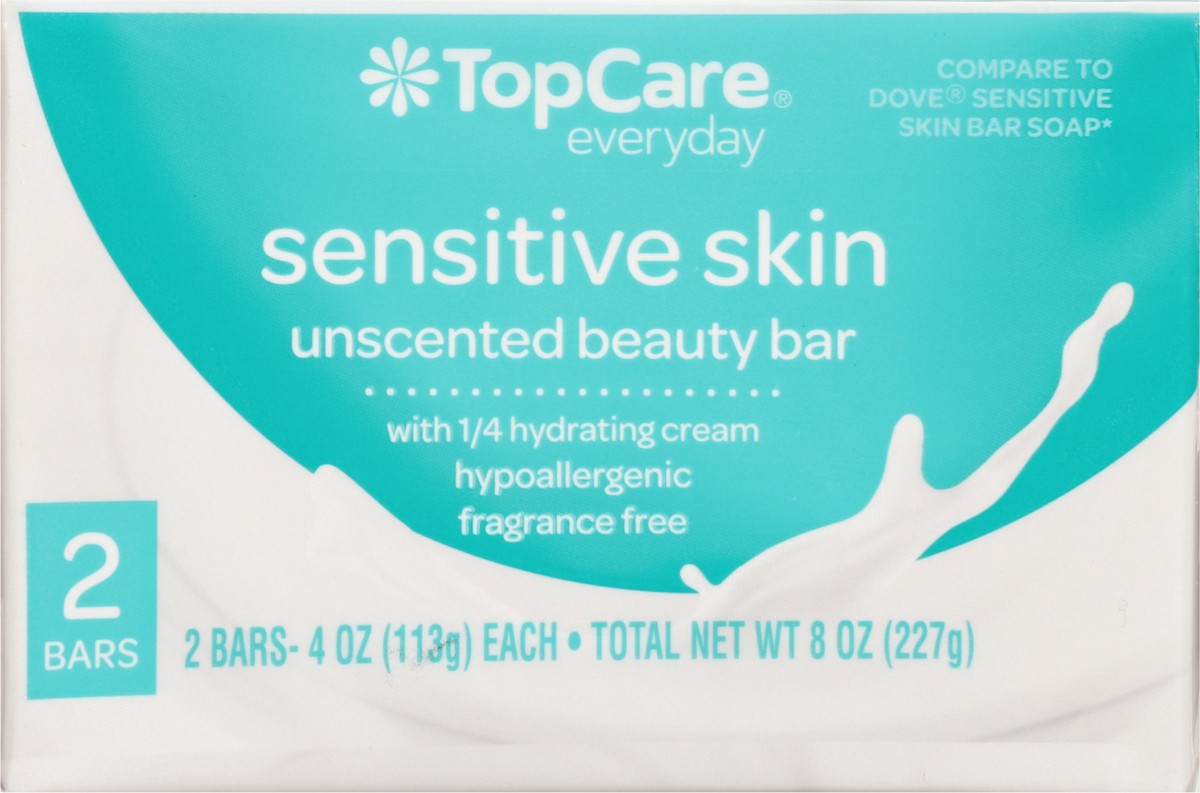 slide 15 of 15, TopCare Everyday Sensitive Skin Unscented Beauty Bar 2 - 4 oz Bars, 2 ct