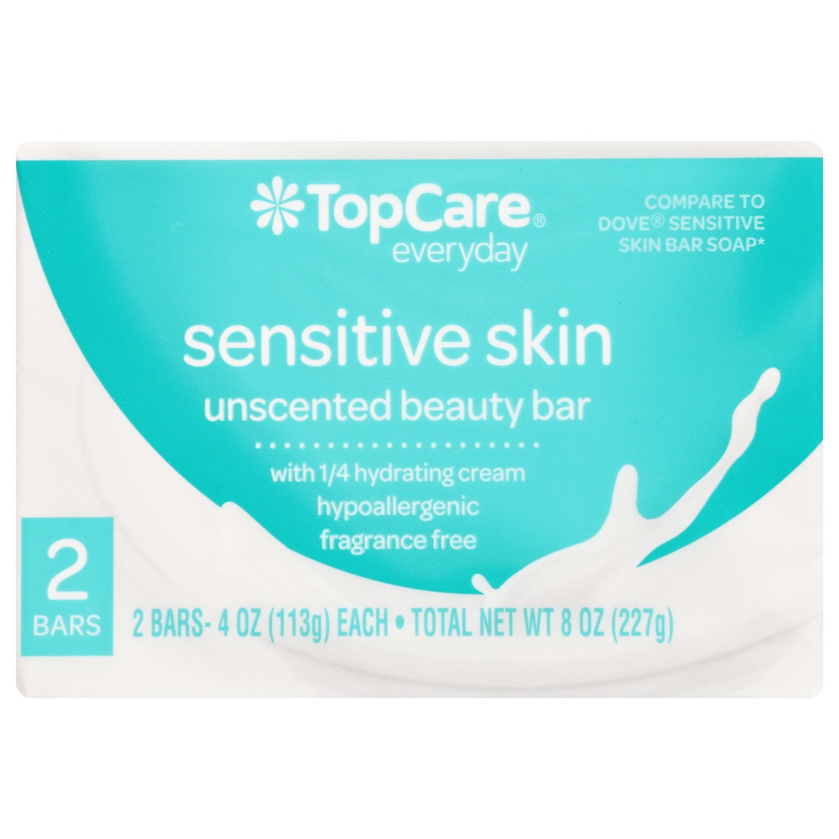 slide 13 of 15, TopCare Everyday Sensitive Skin Unscented Beauty Bar 2 - 4 oz Bars, 2 ct