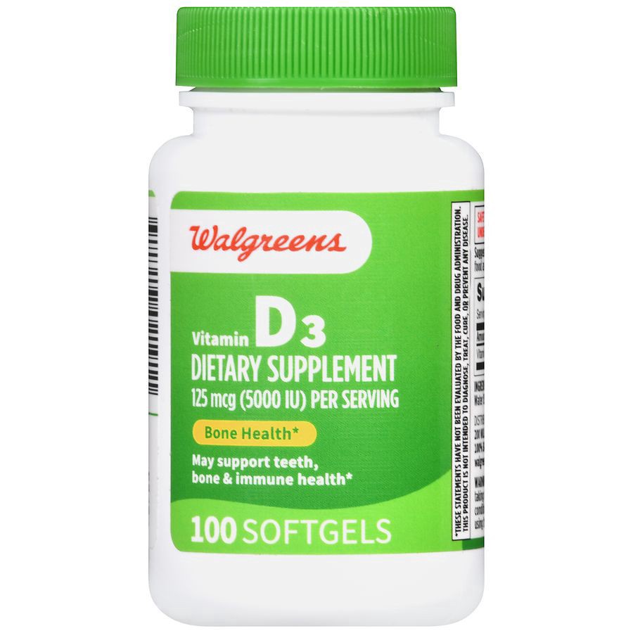 slide 4 of 5, Walgreens Vitamin D3 5000 IU, 100 ct