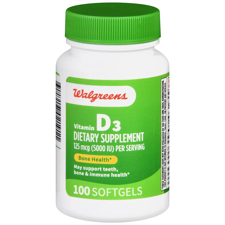 slide 1 of 5, Walgreens Vitamin D3 5000 IU, 100 ct