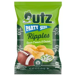 Utz Ripples Potato Chips - Sour Cream & Onion, Party Size - 12.5 oz