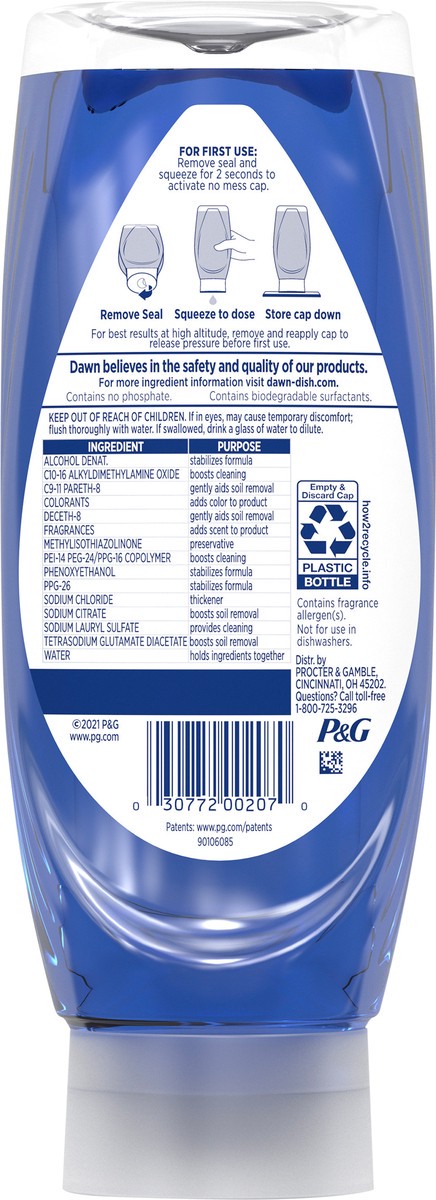 slide 3 of 3, Dawn Platinum EZ-Squeeze Dish Soap Liquid, Dishwashing Liquid, Grease Removal, Fresh Rain, 18oz, 18 fl oz