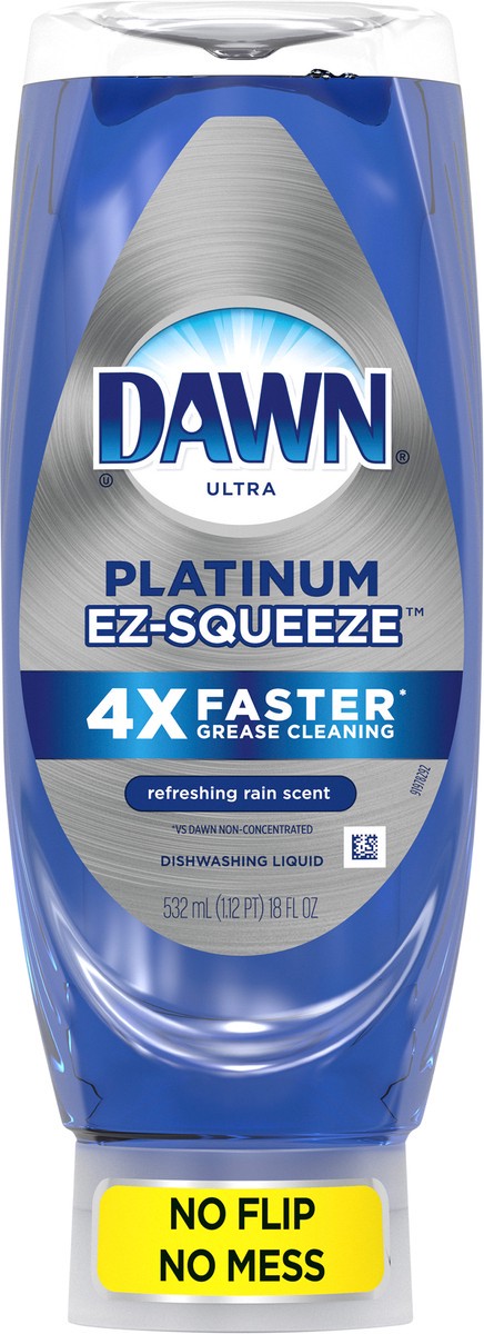 slide 2 of 3, Dawn Platinum EZ-Squeeze Dish Soap Liquid, Dishwashing Liquid, Grease Removal, Fresh Rain, 18oz, 18 fl oz